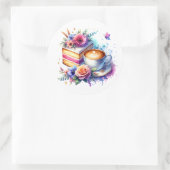 Koffie en gebak | Verjaardag van beste vriend Ronde Sticker (Tas)