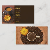 Koffie en geel Daisy Visitekaartje (Voorkant / Achterkant)