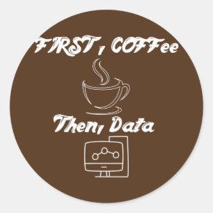 Koffie en gegevensofferte ABA Cool BCBA Ronde Sticker