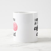 Koffie en gehaakte citaat Roze garen Grote Koffiekop (Voorkant)