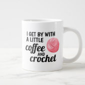 Koffie en gehaakte citaat Roze garen Grote Koffiekop (Rechts)