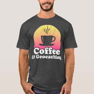 Koffie en geocaching t-shirt
