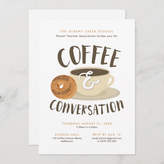 Koffie en gesprek kaart (Voorkant / Achterkant)