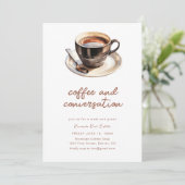 Koffie en Gesprek Zakelijke vergadering Uitnodigen Kaart (Staand voorkant)