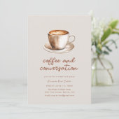 Koffie en Gesprek Zakelijke vergadering Uitnodigen Kaart (Staand voorkant)