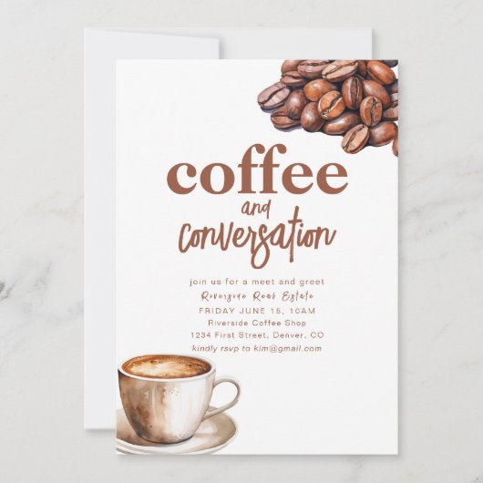 Koffie en Gespreksvergadering Uitnodigen Kaart (Voorkant)