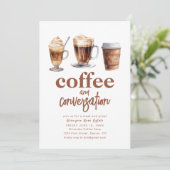 Koffie en Gespreksvergadering Uitnodigen Kaart (Staand voorkant)