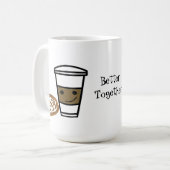 Koffie en gezoet met Gezegde van de Cute Koffiemok (Voorkant links)