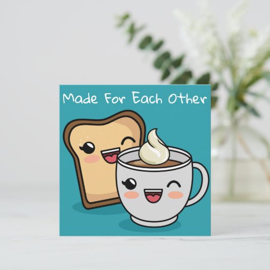 Koffie- en gistvakantieverlof-Kaart Feestdagenkaart (Staand voorkant)