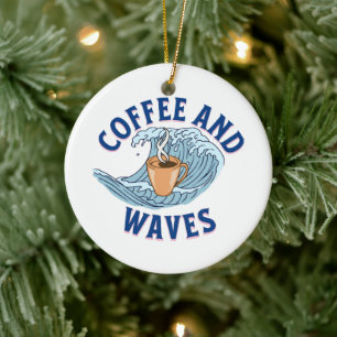 Koffie en Golven Keramisch Ornament