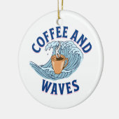 Koffie en Golven Keramisch Ornament (Links)