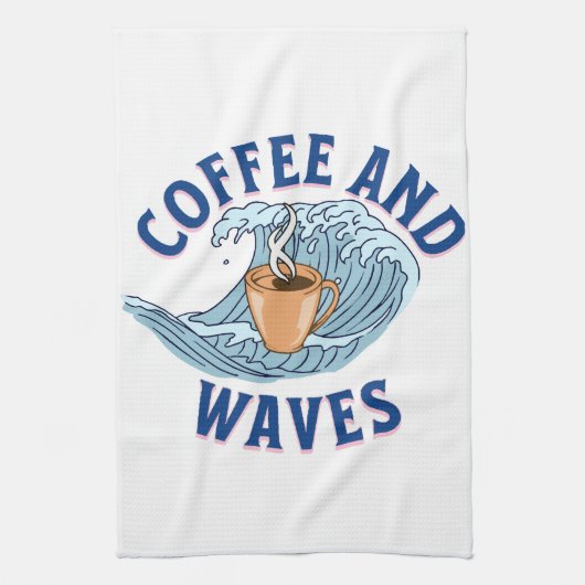Koffie en Golven Theedoek (Verticaal)