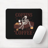 Koffie en grappig skelet Halloween Muismat (Met muis)