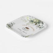 Koffie en Greenery Thleding Wedding Shower Papieren Bordje (Gebogen)