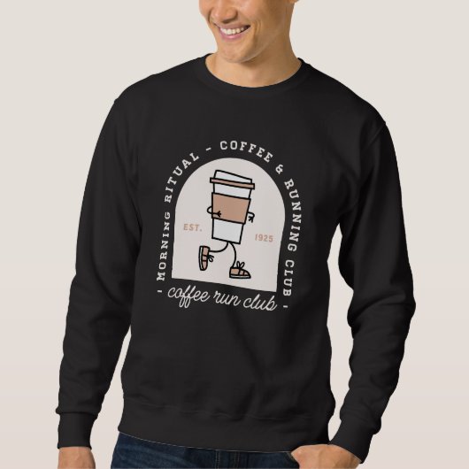 Koffie- en hardloopfanaten hardloopclub grappig trui (Voorkant)