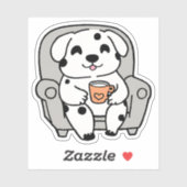 Koffie en hoektanden waterdicht sticker (Vel)