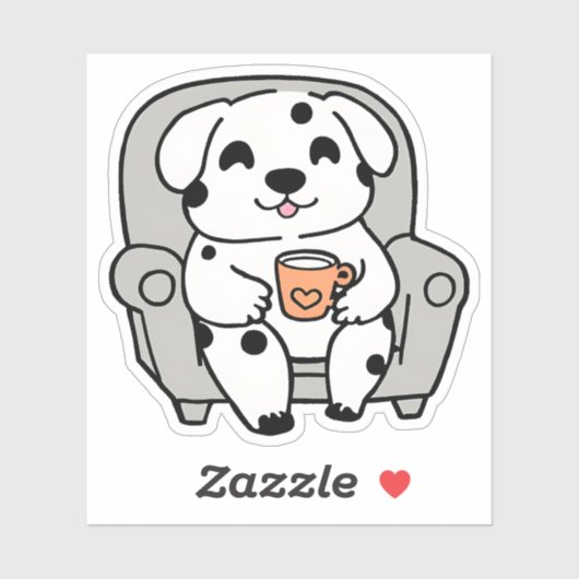 Koffie en hoektanden waterdicht sticker (Vel)