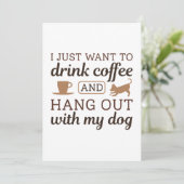 Koffie en hond bedankkaart (Staand voorkant)
