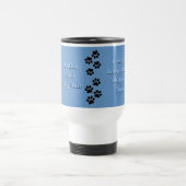 Koffie en hond Hair Blue Reisbeker (Center)