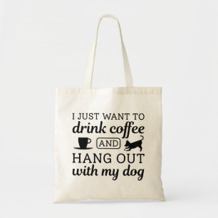 Koffie en hond tote bag