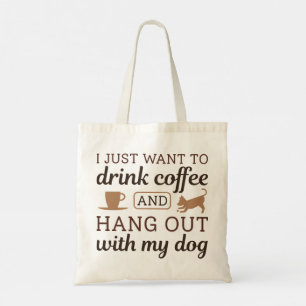 Koffie en hond tote bag