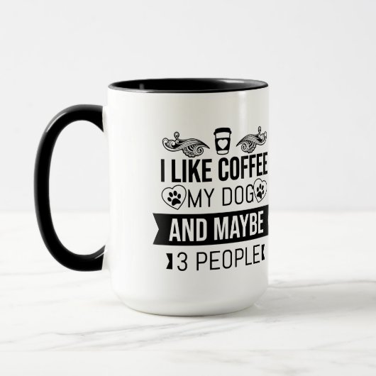 Koffie en honden introvert vriend verjaardag grapp mok (Links)