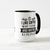 Koffie en honden introvert vriend verjaardag grapp mok (Voorkant rechts)