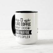 Koffie en honden introvert vriend verjaardag grapp mok (Voorkant links)