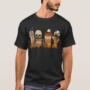 Koffie- en horrorfilms Scary Halloween Coffee Lo T-shirt