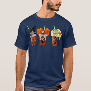 Koffie- en horrorfilms Scary Halloween Coffee Lo T-shirt