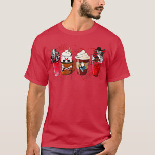 Koffie- en horrorfilms Scary Halloween Coffee Lo T-shirt