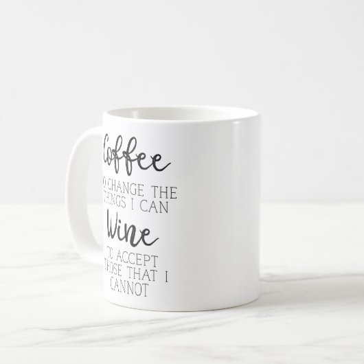 Koffie en Humor van wijn Koffiemok (Voorkant links)