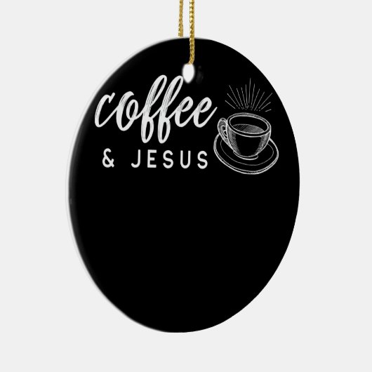 Koffie en Jezus Caffeine en gebed voor Keramisch Ornament (Rechts)