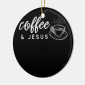 Koffie en Jezus Caffeine en gebed voor Keramisch Ornament (Links)
