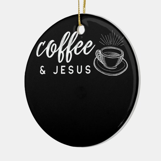Koffie en Jezus Caffeine en gebed voor Keramisch Ornament (Links)