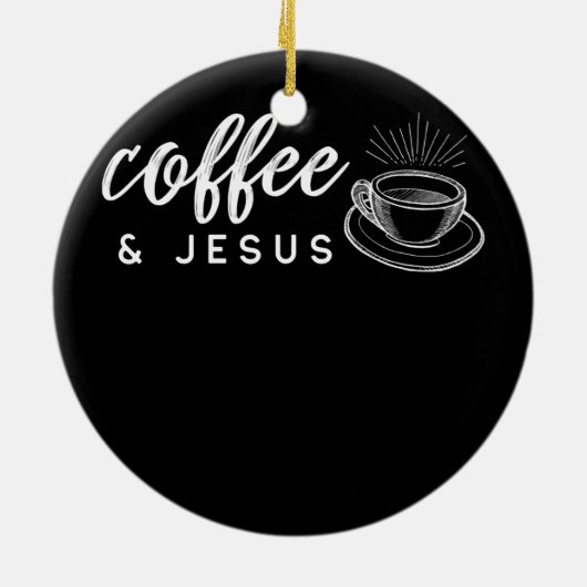 Koffie en Jezus Caffeine en gebed voor Keramisch Ornament (Achterkant)