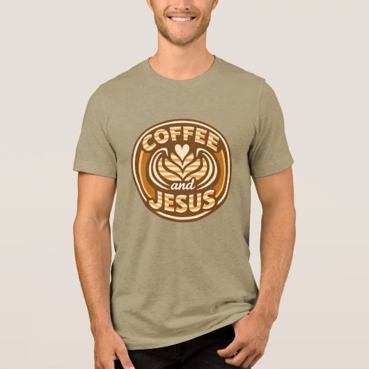 Koffie en Jezus Tri-Blend Shirt (Voorkant)