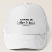 Koffie en Jezus Trucker Hat Trucker Pet (Voorkant)
