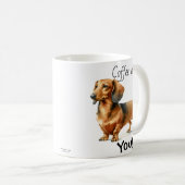 Koffie en jij! Dachshund Schattige Koffiemok (Voorkant rechts)