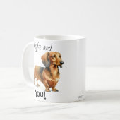 Koffie en jij! Dachshund Schattige Koffiemok (Voorkant links)