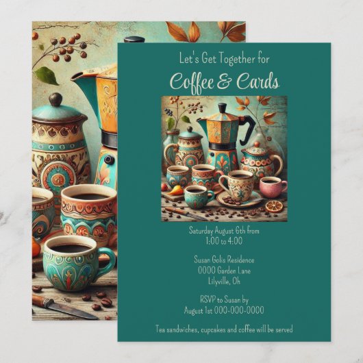 Koffie en Kaarten komen samen (Voorkant / Achterkant)