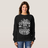 Koffie en Kajaks - Grappig Kajakken Trui (Voorkant volledig)