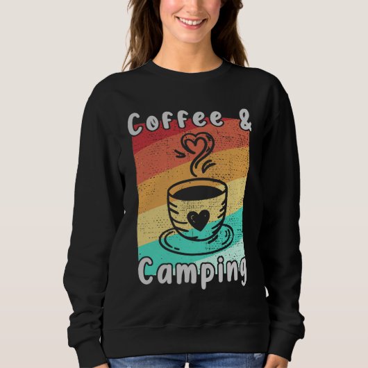 Koffie en kamperen Kampeerliefhebber Grappig kampe Trui (Voorkant)