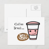 Koffie en kaneelbroodje briefkaart (Voorkant / Achterkant)