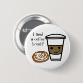 Koffie en kaneelbroodje ronde button 5,7 cm (Voorkant /achterkant)