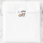 Koffie en kaneelbroodje ronde sticker (Tas)
