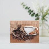 Koffie en kaneelteken briefkaart (Staand voorkant)