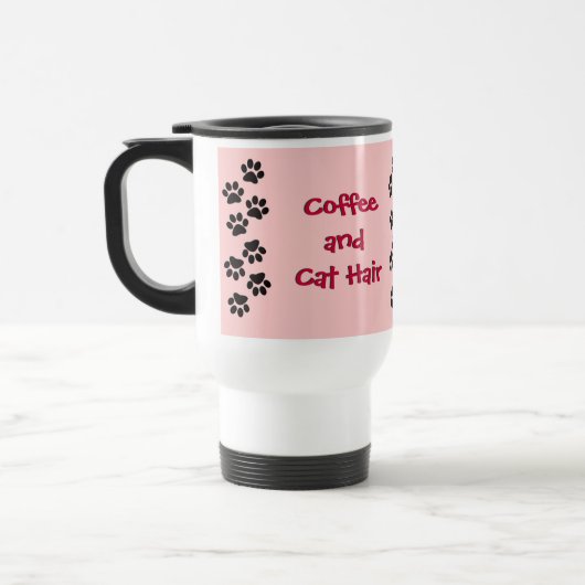 Koffie en kat haarroze reisbeker (Links)