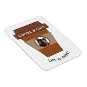  koffie en katten - Het leven is lekker Magneet (Rechterzijde)