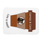  koffie en katten - Het leven is lekker Magneet (Horizontaal)